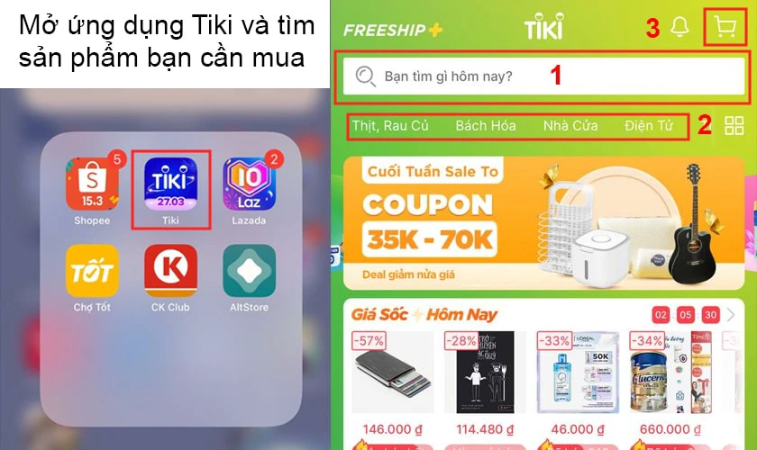 Hướng dẫn mua hàng với các bước cơ bản trên Tiki
