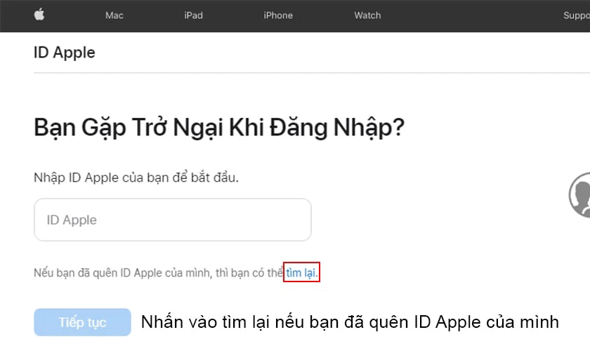 đặt lại mật khẩu id apple khi quên tài khoản