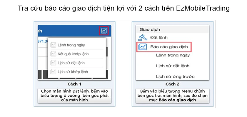 Tra cứu báo cáo các giao dịch