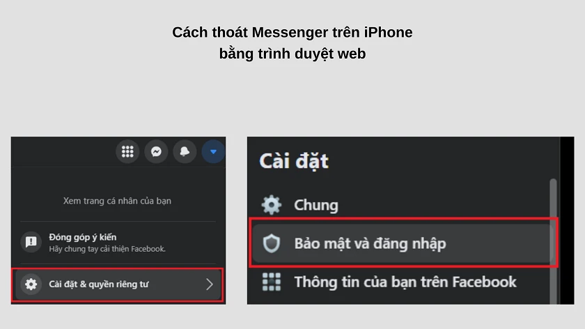Cách thoát Messenger trên iPhone bằng trình duyệt web