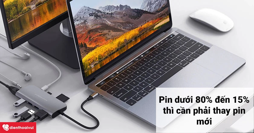 Pin MacBook Pro 2020 A2159 còn bao nhiêu phần trăm thì nên thay?