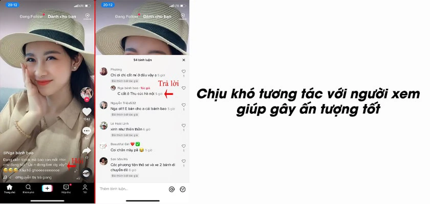 Chịu khó tương tác với những người xem Tiktok