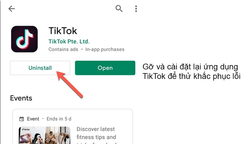 Xóa và cài đặt lại ứng dụng TikTok trên điện thoại