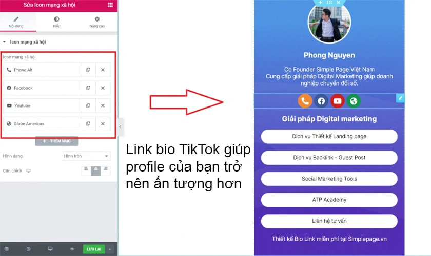 Lợi ích của việc tạo, làm link bio TikTok