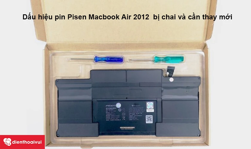 Thay pin Pisen Macbook Air 2012