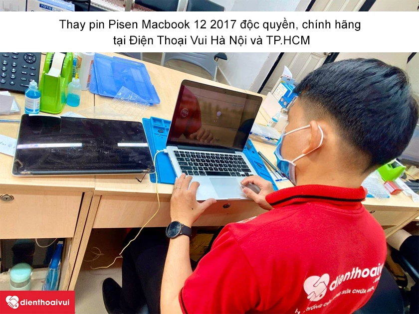 Thay pin Pisen Macbook 12 inch 2017 giá rẻ, chính hãng, uy tín tại Điện Thoại Vui