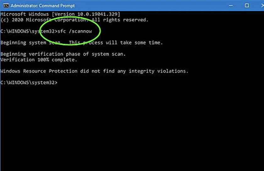 Tìm kiếm và bổ sung winmm dll, c /windows/system32/logilda.dll bị thiếu bằng cách chạy chương trình System file checker