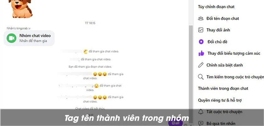 Nhắc thành viên trong nhóm với chức năng Tag