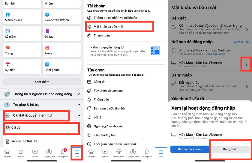 Đăng xuất tài khoản Facebook khỏi một thiết bị không sử dụng nữa từ xa