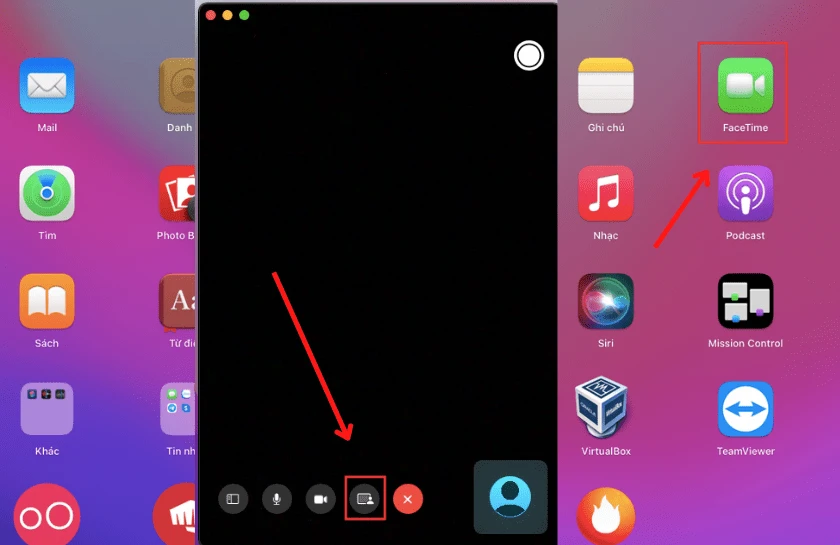 Chia sẻ màn hình với Facetime