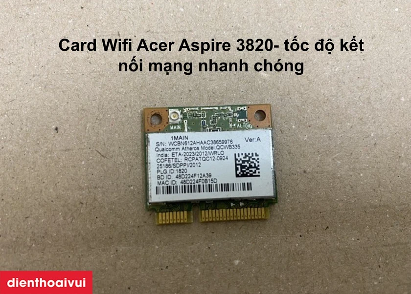 Thay Card Wifi Acer Aspire 3820