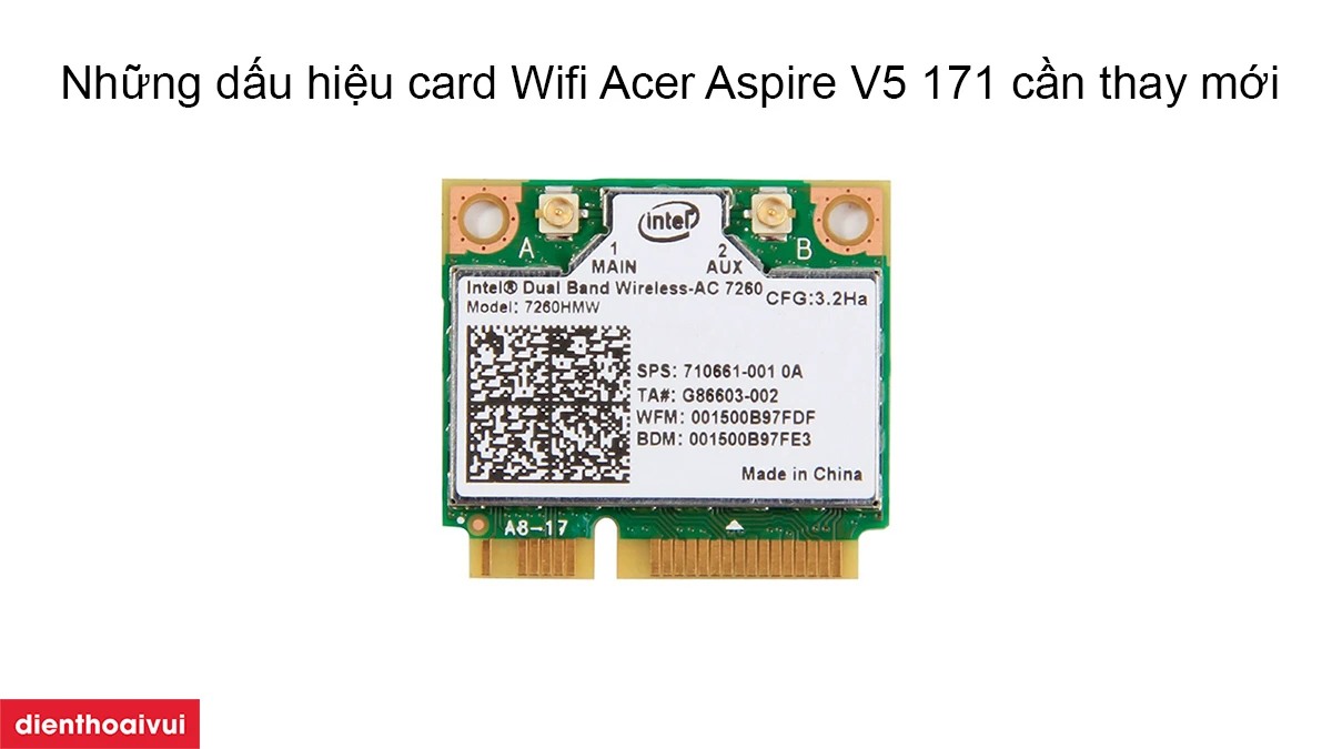 Thay card wifi Acer Aspire V5 171