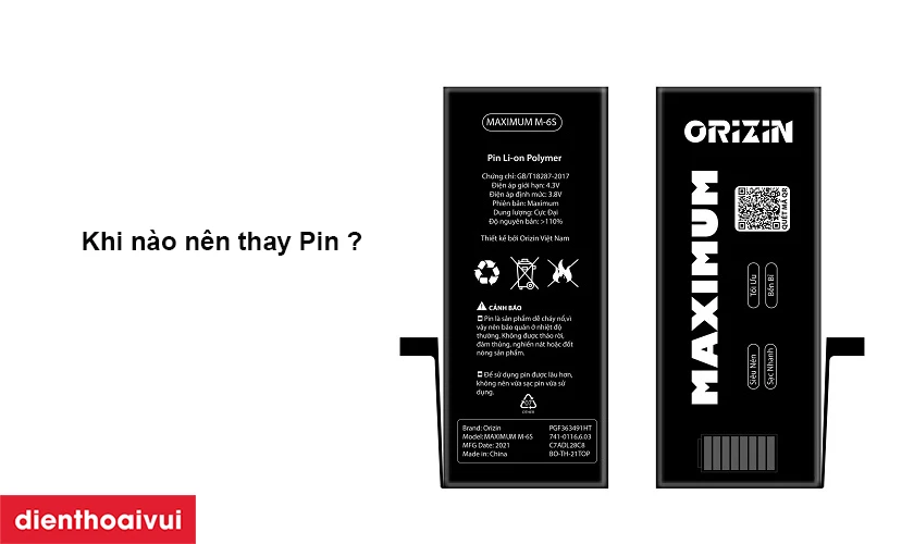 Thay pin iPhone 6S chính hãng Orizin dung lượng cực đại