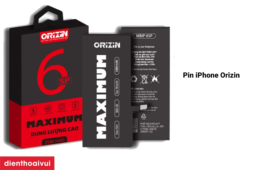 Thay pin iPhone 6s Plus dung lượng cực đại Orizin