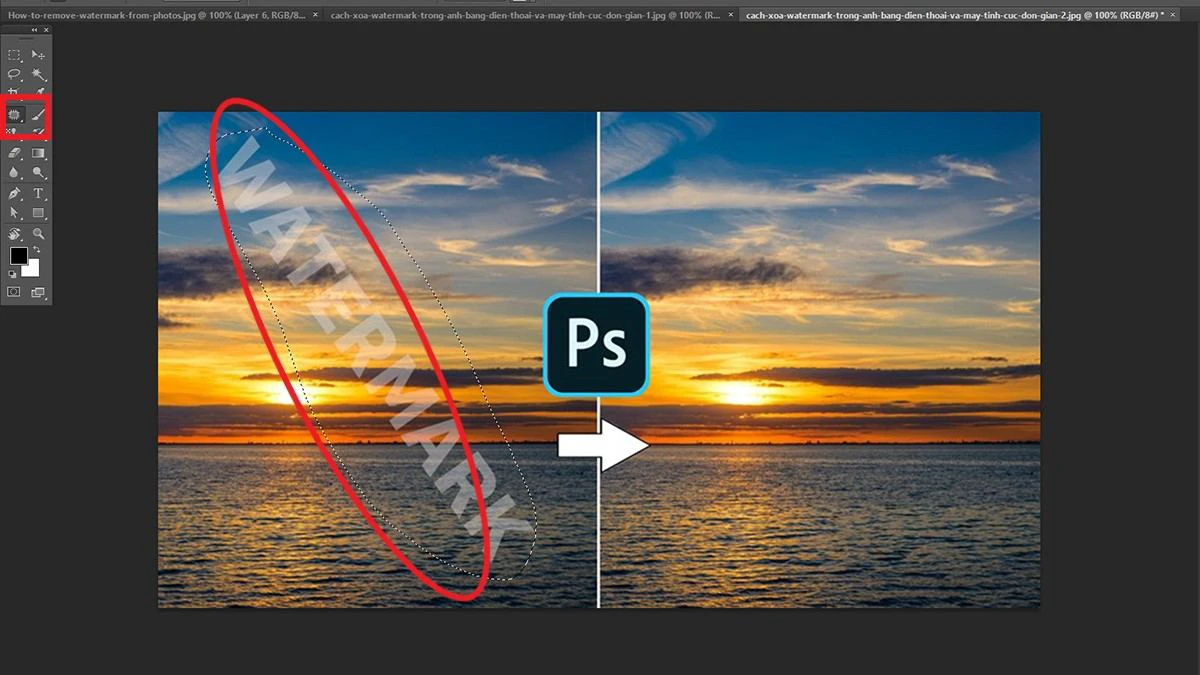 Cách xóa Watermark trên ảnh bằng phần mềm Photoshop
