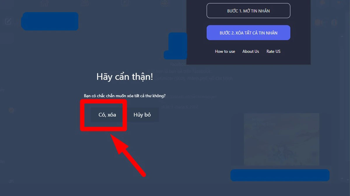 hãy ấn vào Có, xóa là thành công