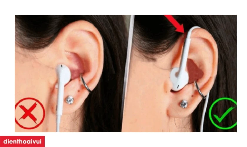 cách đeo tai nghe có dây đúng