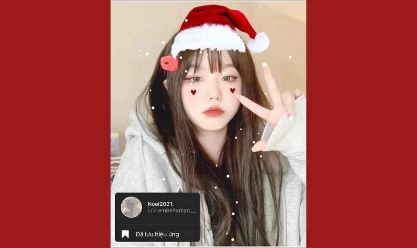 cách chỉnh ảnh Giáng sinh với filter Noel2021. trên app Instagram