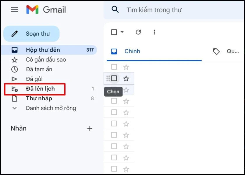 cách thay đổi giờ gửi gmail - bước 1