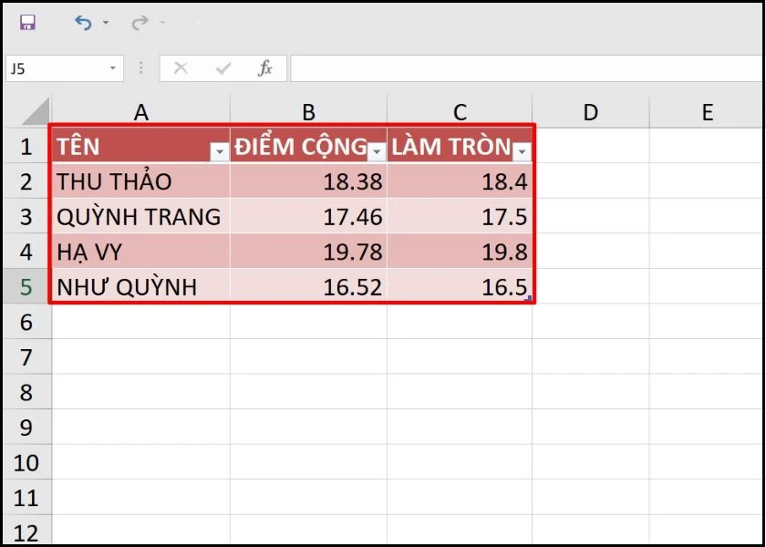 Format as Table