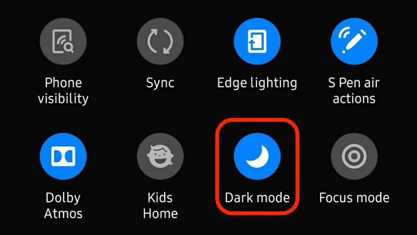 thiết lập giao diện dark mode