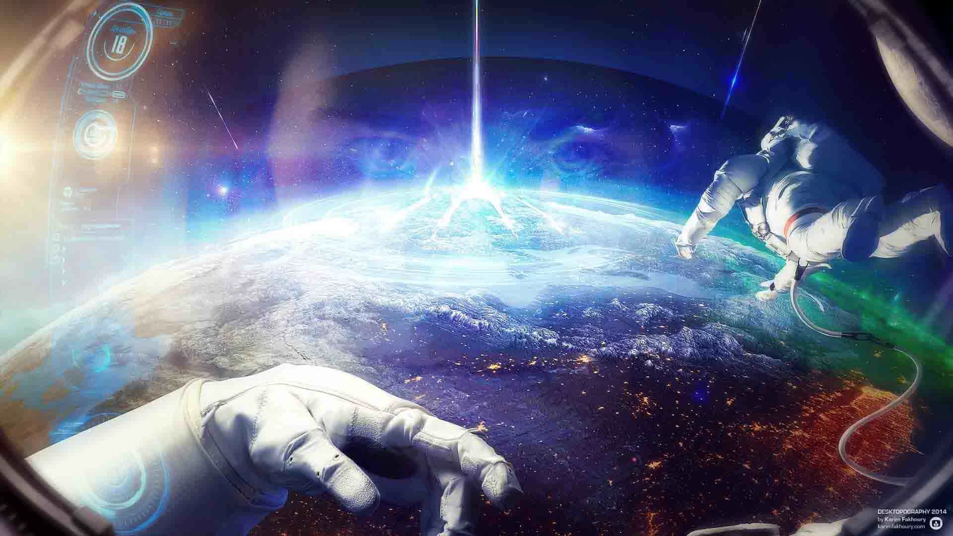 wallpaper phi công vũ trụ 3d