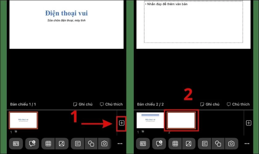 cách thêm slide powerpoint trên điện thoại