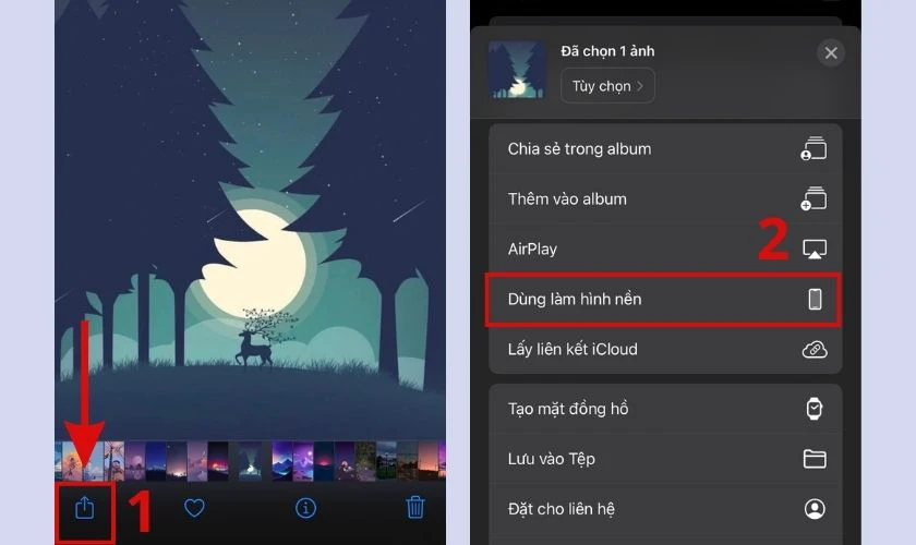 cài hình nền bên trên iphone