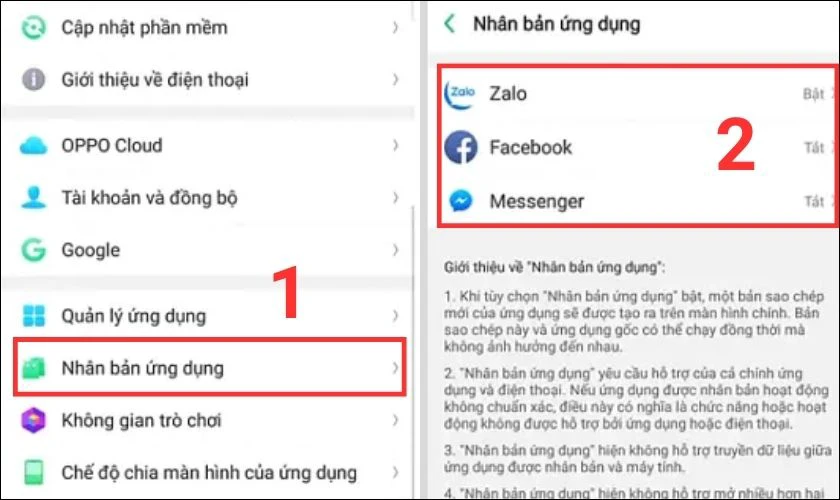 nhân đôi app trên realme