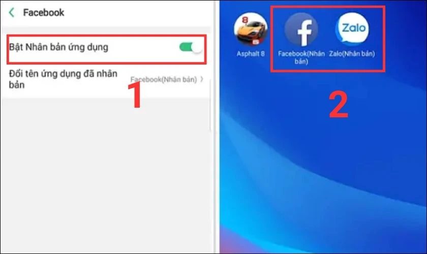 cách nhân đôi app trên realme