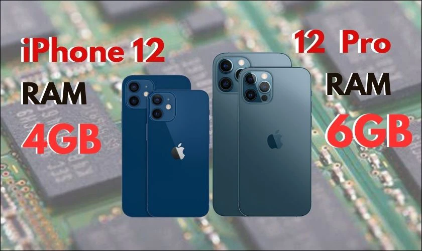 so sánh ram iphone 12 pro và iphone 12 