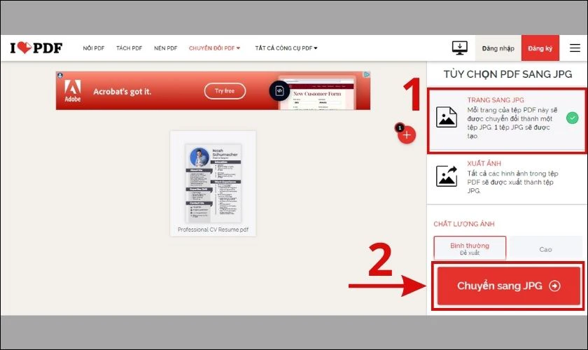 Chuyển file PDF sang hình ảnh online miễn phí đơn giản nhất