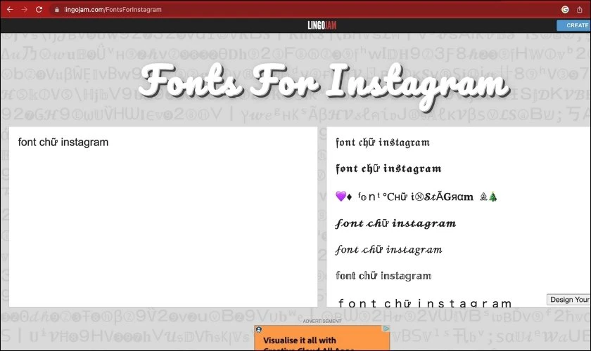 web font for instagram