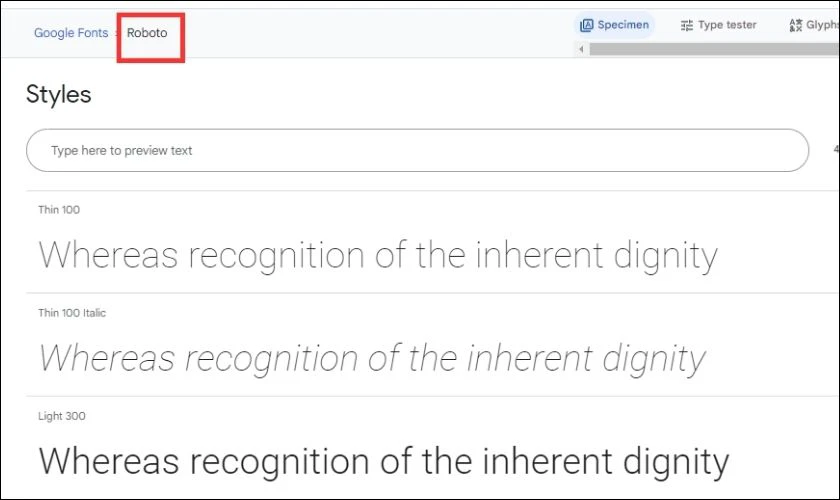 download font chữ trên google font