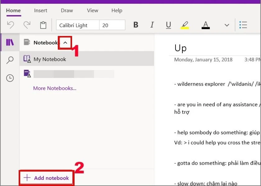 cách tạo sổ ghi chép mới trong onenote là gì