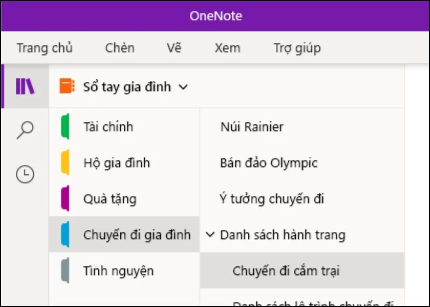 các tác vụ cơ bản của onenote là gì