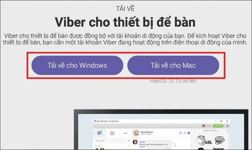 cài đặt viber cho máy tính