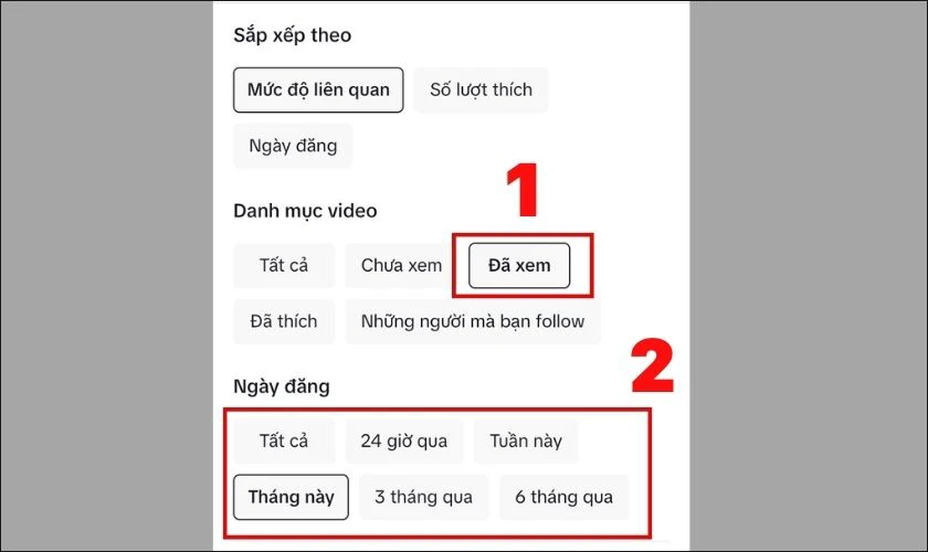 các bước thực hiện cách xem lại video đã xem trên tiktok