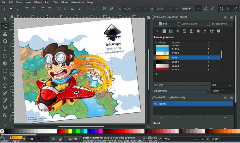 giao diện chính của inkscape