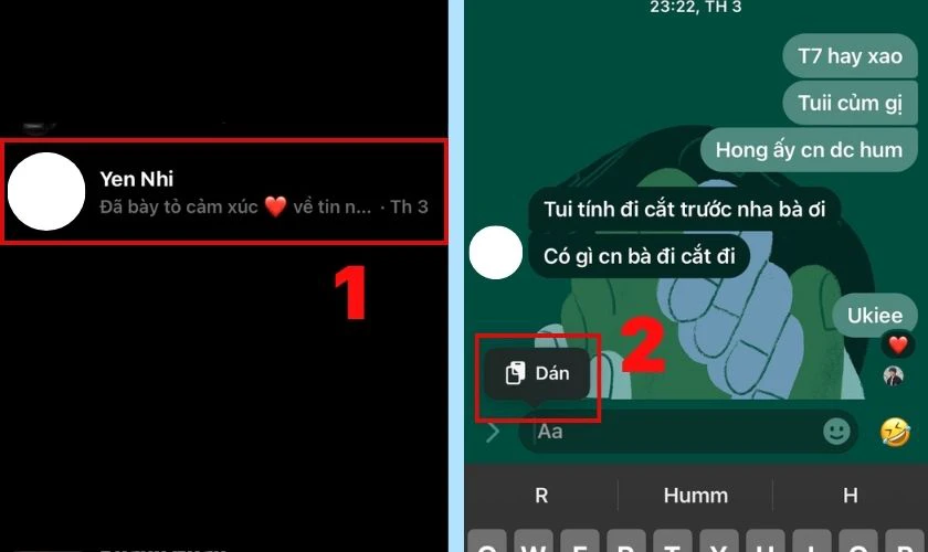 gửi liên kết trang cá nhân người khác qua messenger