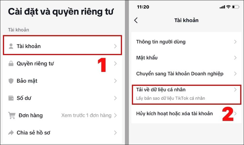 hãy nhấn chọn vào mục cài đặt và quyền riêng tư