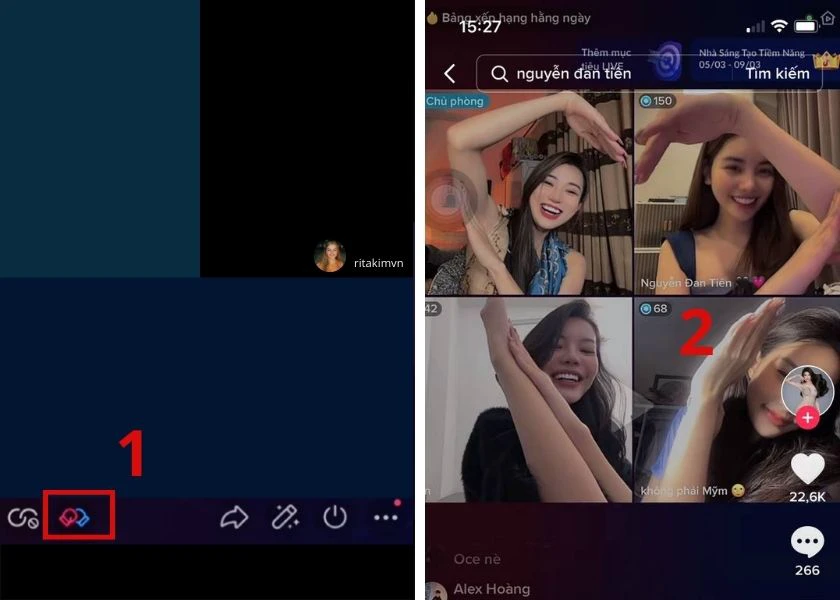 cách livestream đối kháng