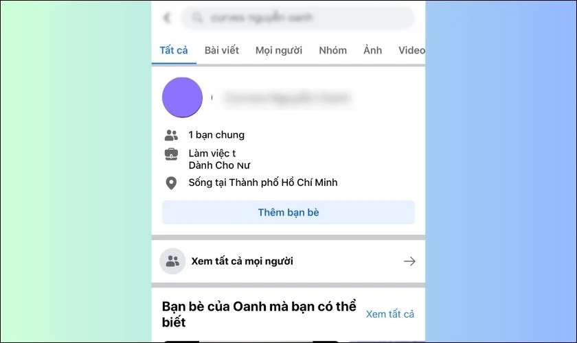 tra tài khoản facebook bằng biệt danh trên zalo 