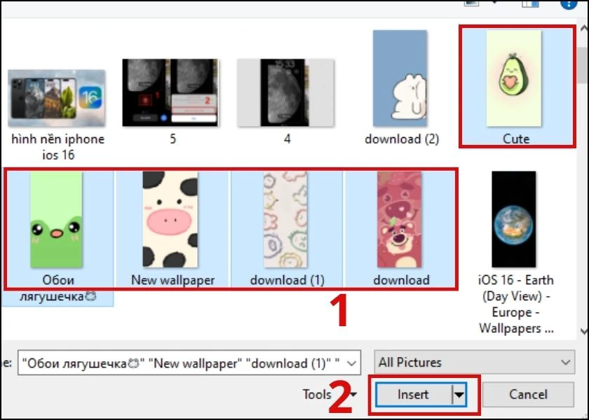 cách thêm nhiều hình vào văn bản đơn giản