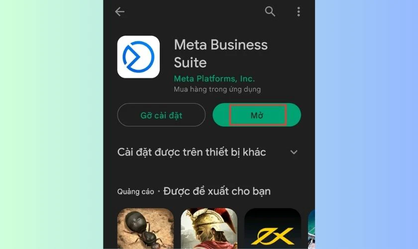 cách tải meta business suite trên điện thoại Android 