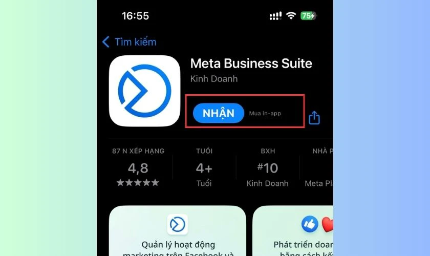 tải meta business suite cho ios