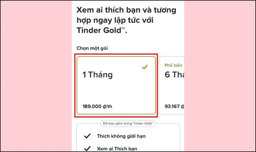 Cách đăng ký Tinder Gold 