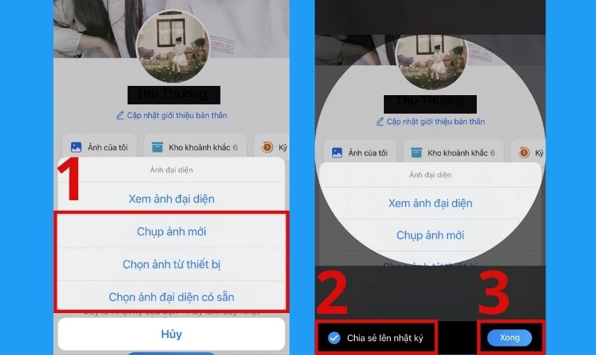 thay ảnh đại diện mới để xóa ảnh cũ trên zalo