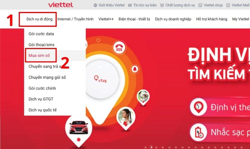 Mua sim số 0983 online qua trang chủ viettel
