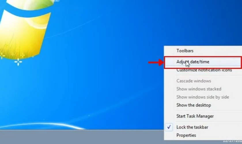 Cách chỉnh giờ tự động hóa bên trên máy tính Windows 7 